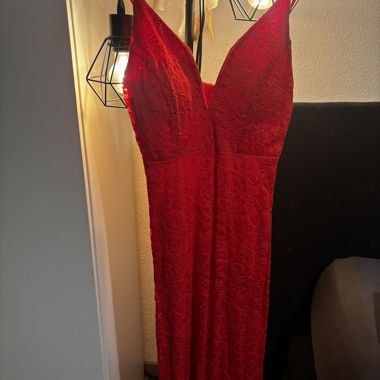 Elegant red lace dress