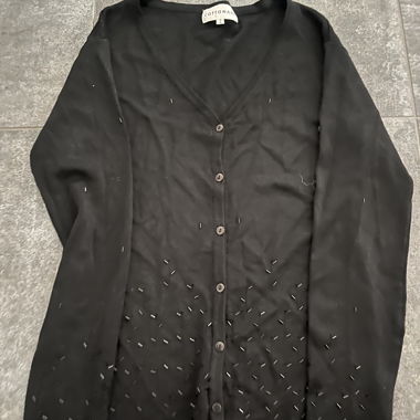 Cardigan noir à strass 
