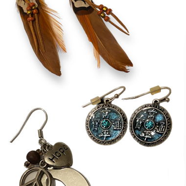 Lot de boucles d'oreilles fantaisie