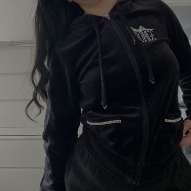 Y2K Style Samtsweatjacke