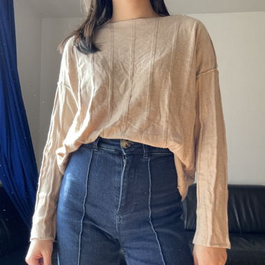 beige mango pullover