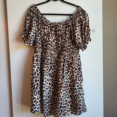 Abito leopardo arricciato