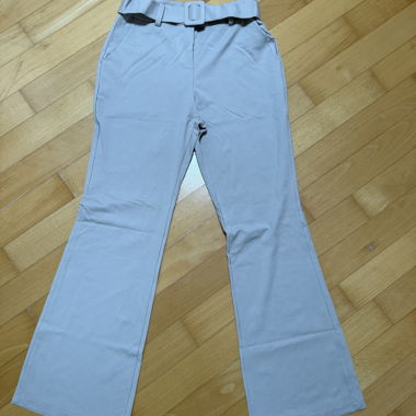 Pantaloni beige vita alta