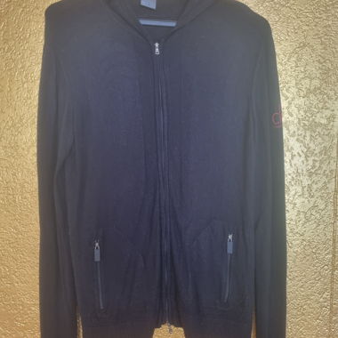 Calvin Klein schwarze Hoodie-Strickjacke