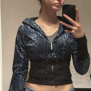 Blaue Leoparden Jacke 