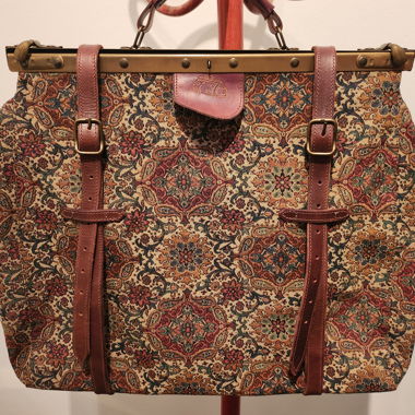 Bag, vintage fabric duffle bag