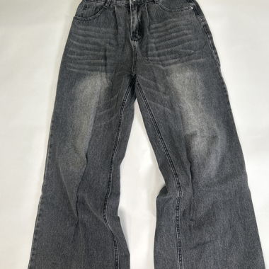 Jeans grigi a gamba larga