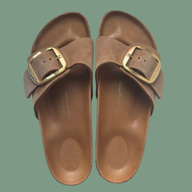 Sandales Birkenstock Marron/Or, pointure 37