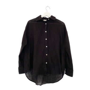 Schwarze Leinenbluse