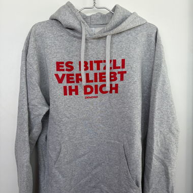 Felpa con cappuccio Grey Demond « es bitzeli verliebt ih dich »
