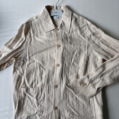 Beige linen overshirt