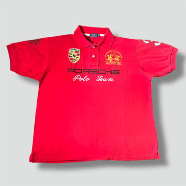 La Martina Porsche red polo
