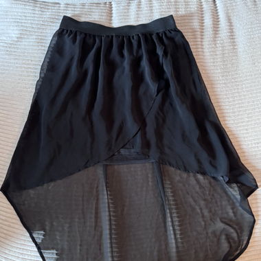 Asymmetrical black sheer skirt 