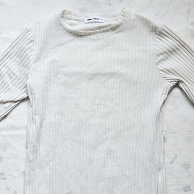 Weisses Ripp-Longsleeve