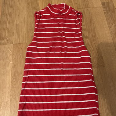 Red and white top