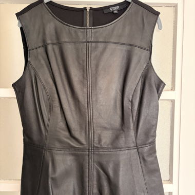 Schwarzes Leder-Top Gr. 38/40 (italienische Marke)