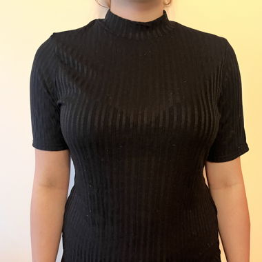 Black Ribbed T-Shirt