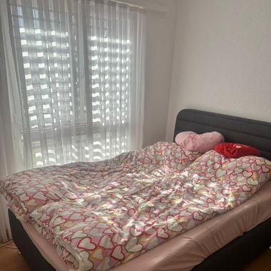 Bett Grau mit Matratze 