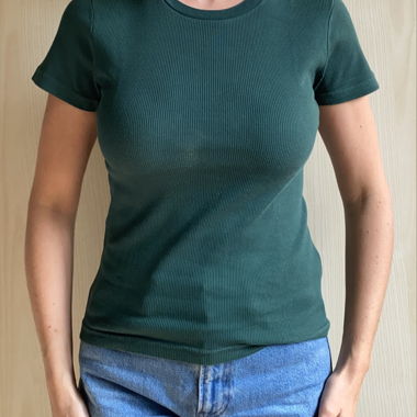T-shirt a coste verde Brandy Melville