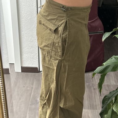 Khaki parachute pants