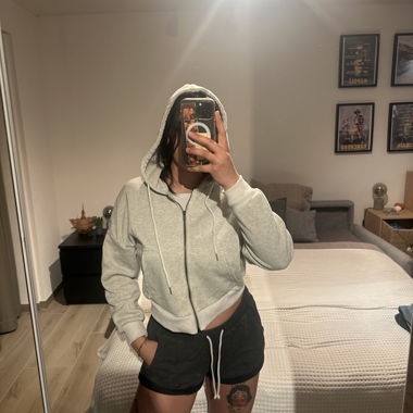 Pull à zip blanc/beige 
