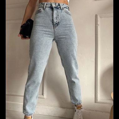 Jeans a vita alta blu chiaro