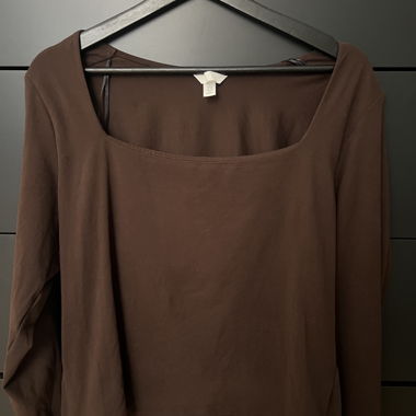 Top a maniche lunghe marrone H&M