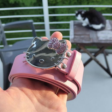 Hello Kitty belt Gurt with rhinestone herz pink