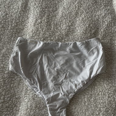 High-Waisted White Bikini Bottom