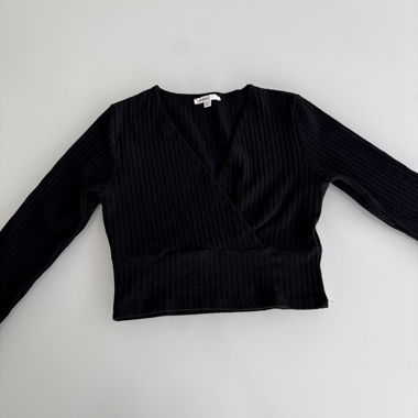 Top incrociato nero