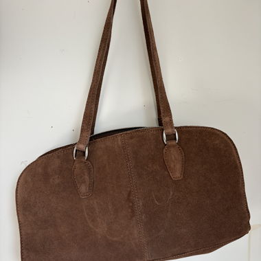 ZIGN braune Wildleder-Handtasche