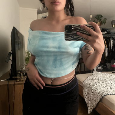 Top halter turchese