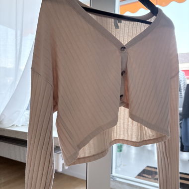 Veste en tricot courte beige