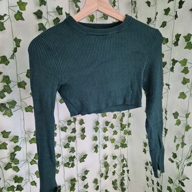 thin green sweater