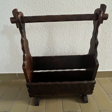 Supporto vintage in legno per riviste / giornali