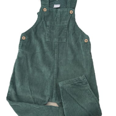 Salopette bambino in velluto verde