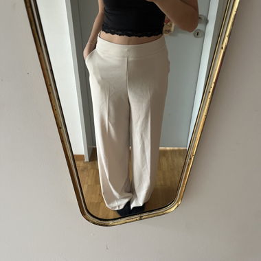 wide leg pants beige