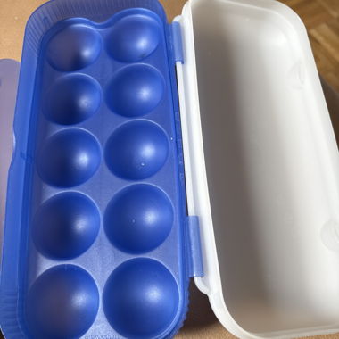 Blue/white egg box