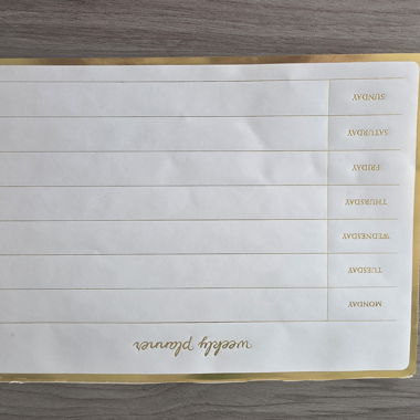 Golden Weekly Notepad