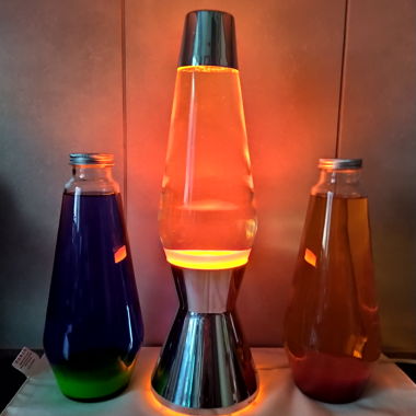 Mathmos Astro Lavalampe Silber 3 Flaschen gänzend