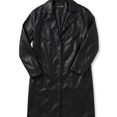 Cappotto in ecopelle nera