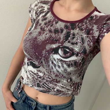 Violet, Leopard Print Cropped Top