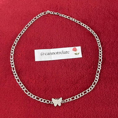 Silver Butterfly Chain Necklace 