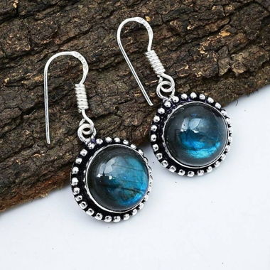 Boucles d'oreilles avec labradorite