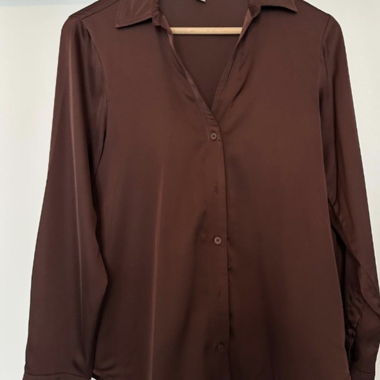 Chemise satinée marron H&M