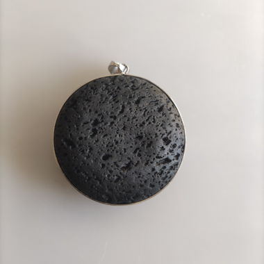 Black round tectite pendant