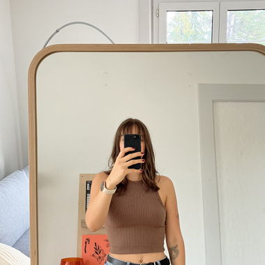 Geripptes Croptop