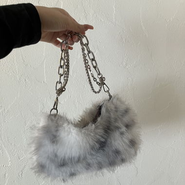 Grey Fur bag