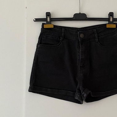 Pantaloncini neri denim 