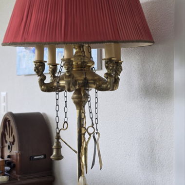 Lampadaire vintage laiton